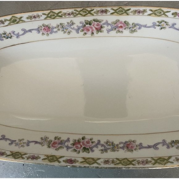 Noritake Hand Painted Small serving Celery/Relish Dish - Floral & Gold Trim 11" - Picture 5 of 9